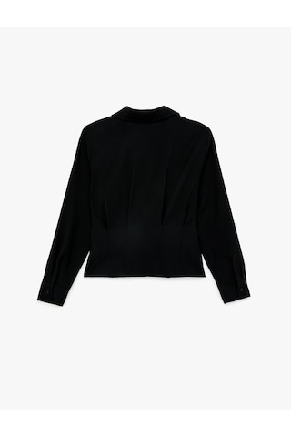 Koton Regular Fit Kısa Kollu Klasik Yaka Gömlek Siyah 6sak60339uw Siyah