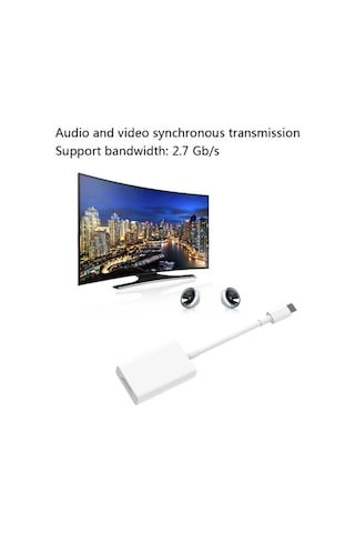 Type-c To Hdmı Çevirici Dönüştürücü Kablo Type-c Den Tv-monitör Projeksiyona Görüntü Aktarım