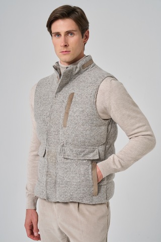 Morven Erkek Vizon Trend Yünlü Dinamik Fit Şişme Yelek 26ks049004405 Vizon
