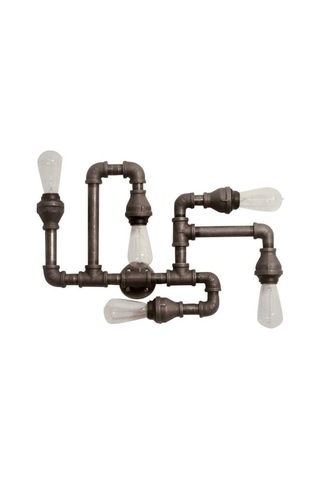 5 Başlıklı Endüstriyel Duvar Lambası Rustik Dekoratif Aplik Retro Duvar Apliği Dekor Avize Siyah