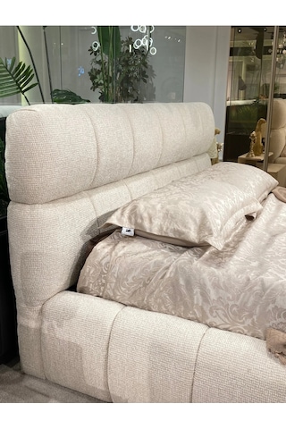 Cozze Mobilya Premium Buklet Kumaş Tasarım Çift Kişilik Bubble Karyola 180 x 200 CM