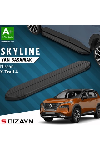 S-dizayn Nissan X-trail T33 Skyline Siyah Yan Basamak 183 Cm 2022 Üzeri A+ Kalite