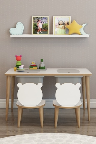 Moniev Çocuk Oyun Etkinlik Çalışma Masası Aktivite Masası Gri Gri