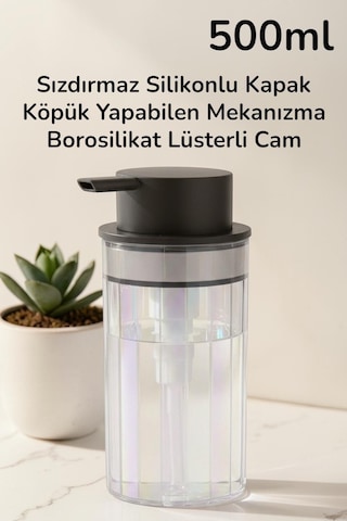 Borosilikat Cam Lüsterli Köpük Yapan Sabunluk, Sıvı Sabunluk Diğer