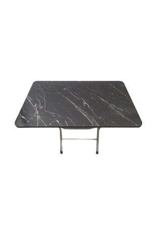 Sadeceonda Siyah Mermer Desenli Katlanır Balkon Masası- 70x109 Cm