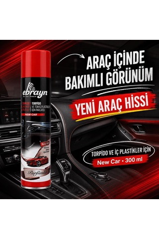 Universal Araç İçi Torpido Ve Tüm Araç İçi Plastikler İçin Parlatıcı Sprey - Parfümlü New Car 300 Ml