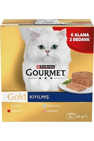 Gourmet Gold Kıyılmış Seri Kedi Konservesi 8 Adet 85 Gr