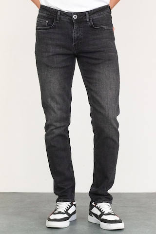 Erkek Taşlamalı Siyah Slim Fit Esnek Likralı Denim Jeans Kot Pan (524238360) Siyah