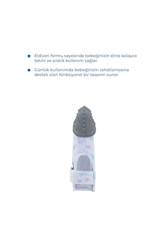 Babyjem Bebek Diş Kaşıyıcı Eldiveni Kelebek Gri