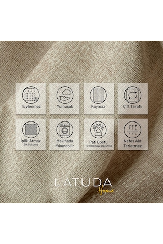 Jakarlı Şönil Koltuk Örtüsü Kanepe Örtüsü Koltuk Şalı 175x350 Kaymaz Camel Camel