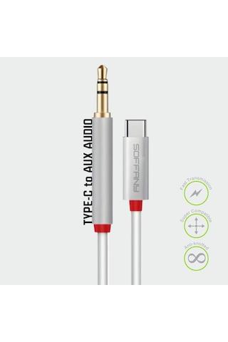 Ac-295-001 3.5 Mm Jack Aux To Type-c Ses Kablosu Beyaz