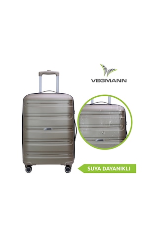 Vegmann Polipropilen Pp Atlas Gold Büyük Boy Valiz Gold