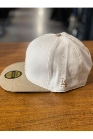 La Lakers Beyaz Bej Hiphop Snapback Rapper Basket Cap Şapka
