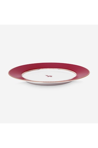 Kırmızı Porselen Kahvaltı Tabağı 21 Cm