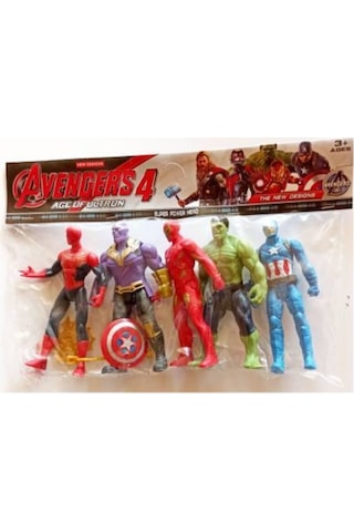 Avengers 5'li Karakterler Spiderman + Thanos + Ironman, + Hulk +