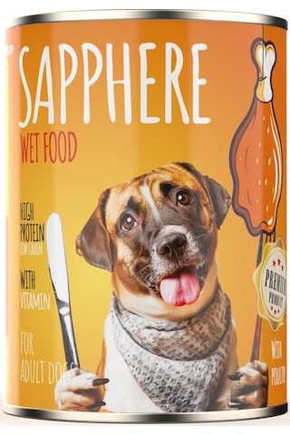 Sapphere Kümes Hayvanlı Yetişkin Köpek Maması Konserve 400 G