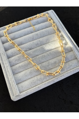 Altın Renk Tifany Blanca Kararmaz Paslanmaz Kadın Kolye