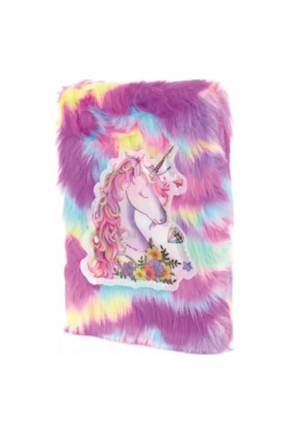 Çiçekli Unicorn Tasarımlı Peluş Hatıra Defteri