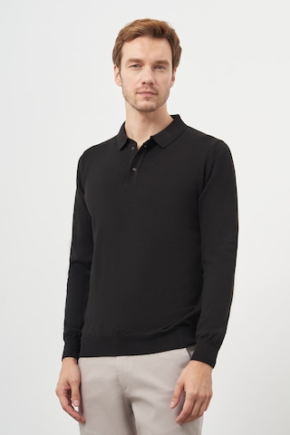 Morven Erkek Siyah Basic Polo Yaka Dynamic Fit Rahat Kesim Triko 26kc017003001 Siyah Siyah