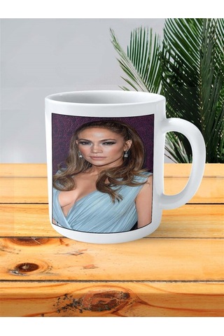 Jennifer Lopez Baskılı Kupa Bardak Kişiye Özel Desen 5 Çok Renkli