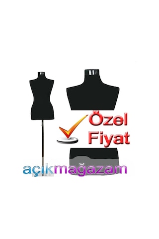 Süngerli Bayan Prova Terzi Manken Krom Ayak 38 Bed. Siyah Ve Gold