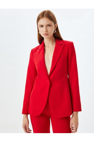 Koton Blazer Ceket Kruvaze Yaka Cep Detaylı Kırmızı 5wak50018uw Kırmızı