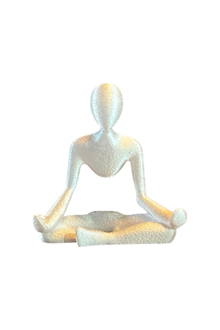 Sedef Beyazı Yoga Temalı Kartvizitlik Işıltılı Beyaz