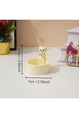 Kedili Mum Tutucu Silikon Kalıp S901