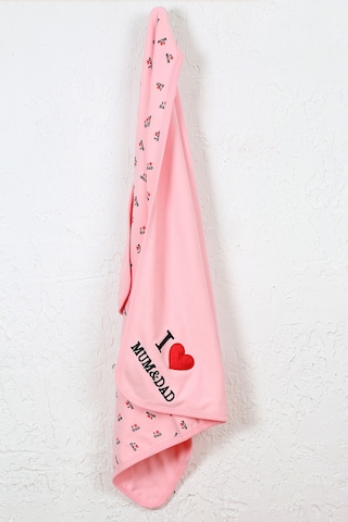 %100 Pamuklu Yenidoğan Çift Katlı Penye Bebek Battaniyesi Sb 514 Pembe Pembe