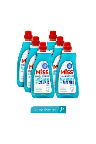 Miss Sıvı Çamaşır Deterjanı Arap Sabunu Ve Soda Etkili 1500 Mlx6