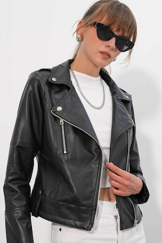 Bigdart Biker Siyah Kadın Deri Ceket 1025