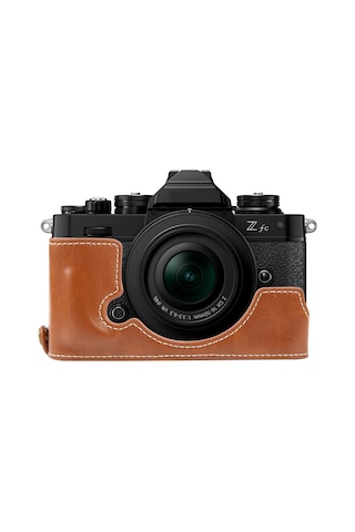 Nikon Zfc Parlak Pu Deri Kamera Yarım Kasa Tabanı İçin Kahverengi Diğer