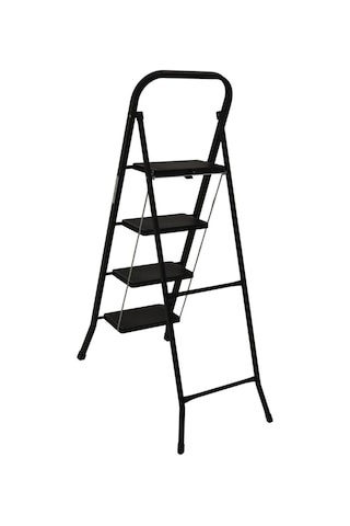 4 Basamaklı Metal Merdiven Hardy Siyah