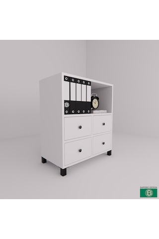 Dosya Dolabı Ve Çok Amaçlı Dolap 4 Çekmeceli Beyaz