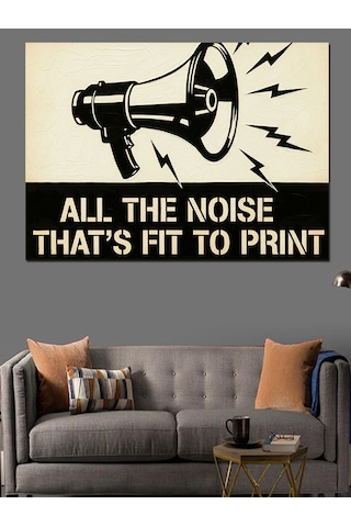 "all The Noise" Gramofon Dekoratif Kanvas - Mdf Ahşap Tablo