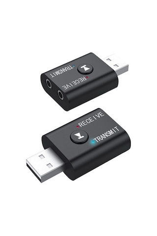 Gajeena Bt5.0 Bluetooth Verici Alıcı 2'li Set, Mikrofonlu, El İle Ulaşmadan Arama, Araba Ve Bilgisayar Uyumlu, Siyah