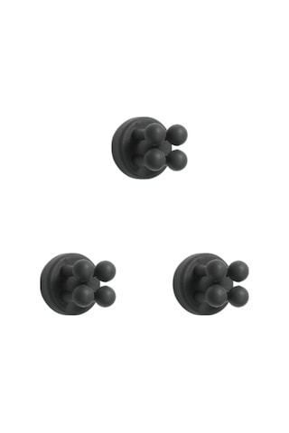 Suofeng Mountain Grey Silikon Liçinli Güçlü Çekimli Duvar Kanca, İz Olmadan, Ofis İçin, 3 Adet Siyah