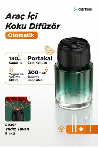 Yıldızlı Gökyüzü Cam Akıllı Araç Aroma Difüzörü Usb Powered Sessiz Aromatik Hava Ferahlatıcı 130 Ml