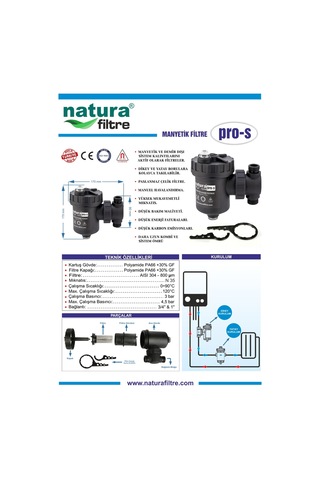 Natura Manyetik Filtresi PRO-S 3/4'' 3 Bar