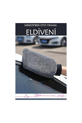 Premium Oto Yıkama Eldiveni, İçi Astarlı & Süngerli Mikrofiber Eldiven, Araç Köpükleme Eldiveni