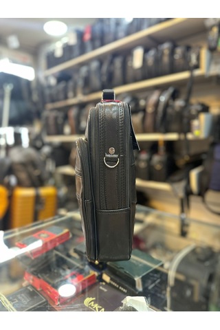 Trg Polo Siyah Hakiki Deri El & Omuz Çantası Siyah