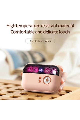Hx-869 4000mah Kış Elektrikli El Isıtıcı Dijital Ekran Güç Bankası - Pembe