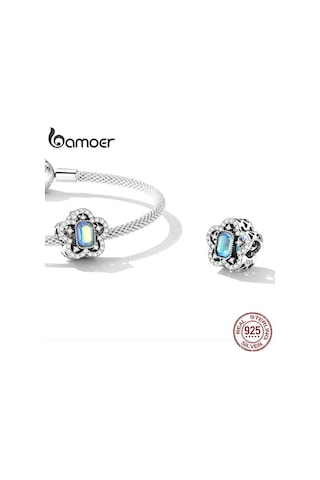 Bamoer 925 Ayar Gümüş Narin Çiçek Charm Kadınlar İçin Uygun Parlayan Taş Takılar Orijinal Bilezik Ve Bileklik Güzel Takı Hediye Gümüş