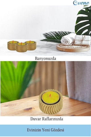 Mumluk Şamdan Tealight Mum Uyumlu Tekerlek Model - Altın