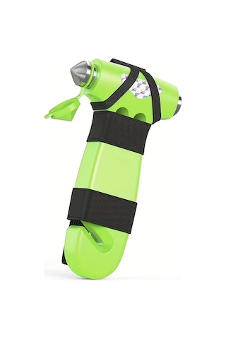 Elmpaly Yeşil Araç Emniyet Çekici Cam Kırıcı Emniyet Kemeri Kesici Acil Kaçış Çekiç