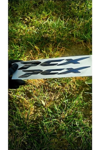 Pcx Amblem Logo 3d Sticker Yazı 2 Adet Set Siyah Renk Siyah