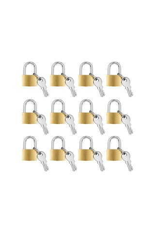 Yaozixa 12 Adet Pirinç Mini Kilit Seti - Bavul, Çanta, Spor Dolabı Ve Daha Fazlası İçin 2 Anahtarlı