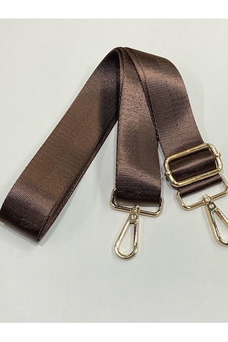 Çanta Sapı / Polyester Gold Detaylı Çanta Sapı - Kahve Kahve Kahverengi