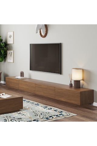 Joy Tv Ünitesi Tv Sehpası Alt Modül CEVİZ 240 Cm Mdf