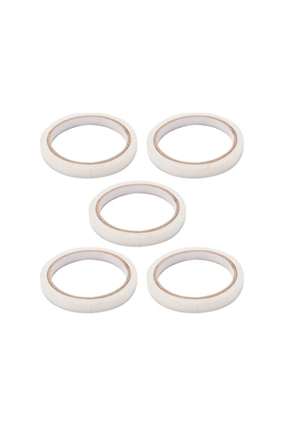 Springsun 5 Adet Beyaz 10mm Çift Taraflı Bant - Güçlü Yapışkanlı, Ofis/ev/dıy İçin İdeal